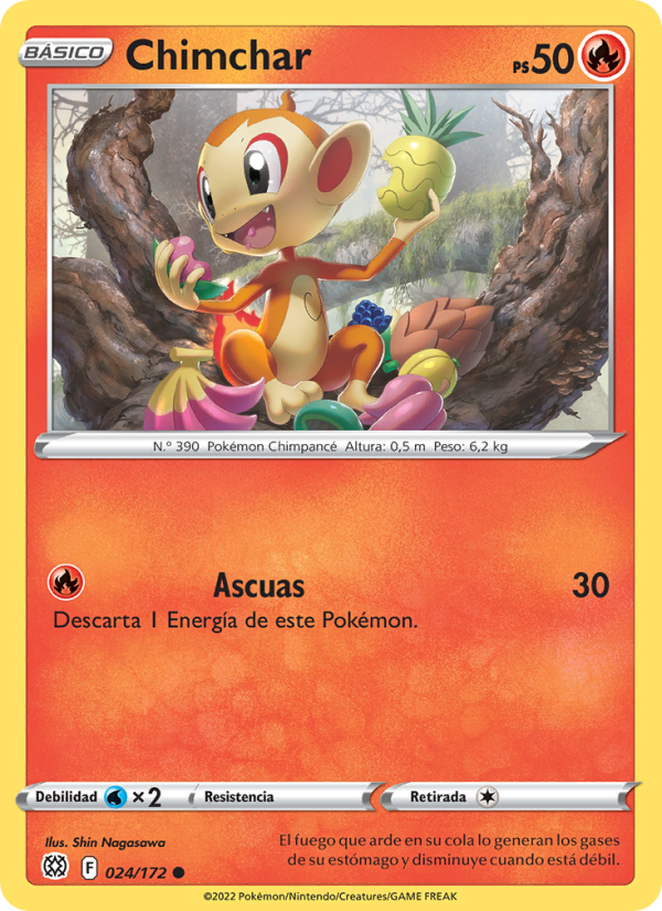 Chimchar 024 — Brilliant Stars (Spanish Pokémon TCG card)