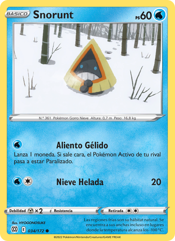Snorunt 034 — Brilliant Stars (Spanish Pokémon TCG card)