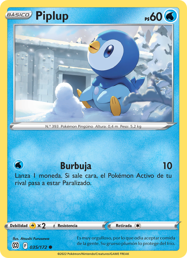 Piplup 035 — Brilliant Stars (Spanish Pokémon TCG card)