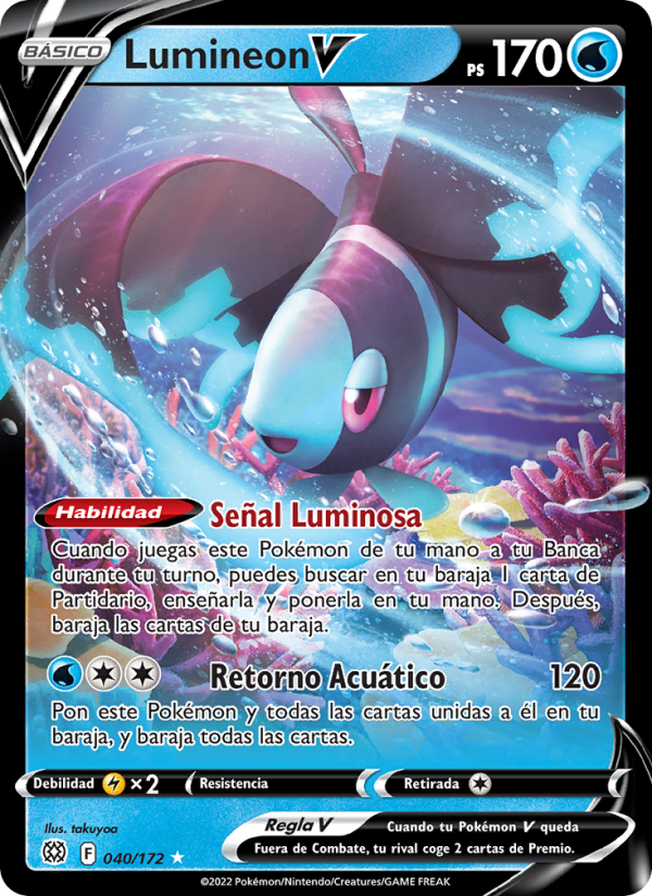Lumineon V 040 — Brilliant Stars (Spanish Pokémon TCG card)