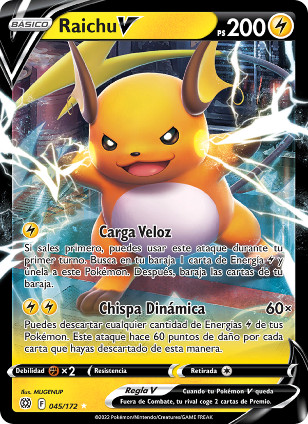 Raichu V 045 — Brilliant Stars (Spanish Pokémon TCG card)
