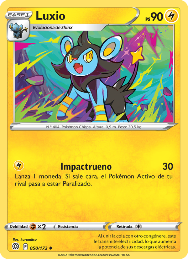 Luxio 050 — Brilliant Stars (Spanish Pokémon TCG card)