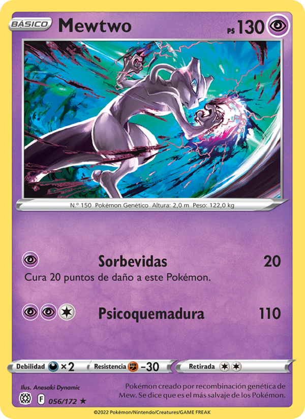 Mewtwo 056 — Brilliant Stars (Spanish Pokémon TCG card)