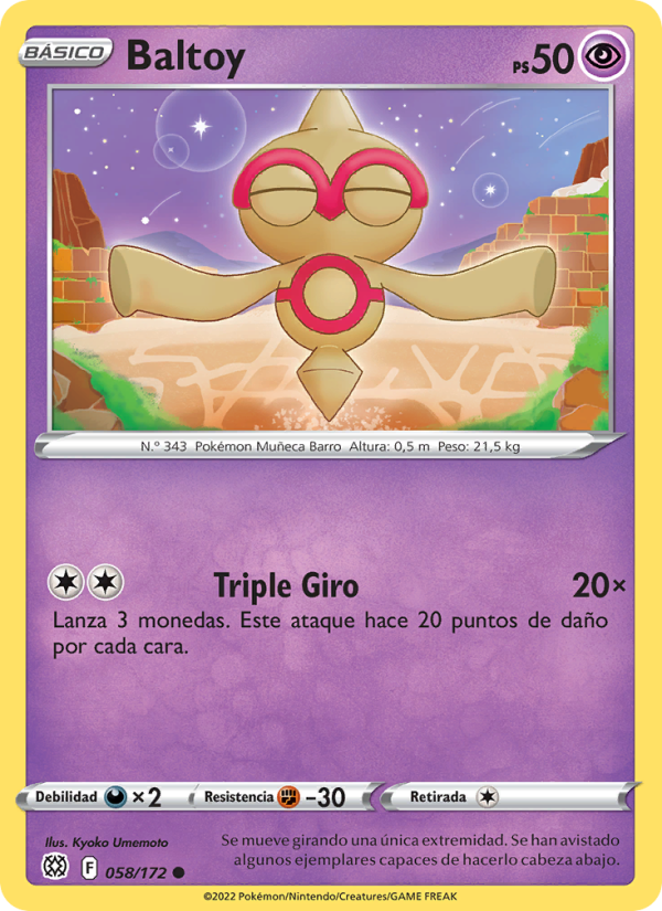 Baltoy 058 — Brilliant Stars (Spanish Pokémon TCG card)