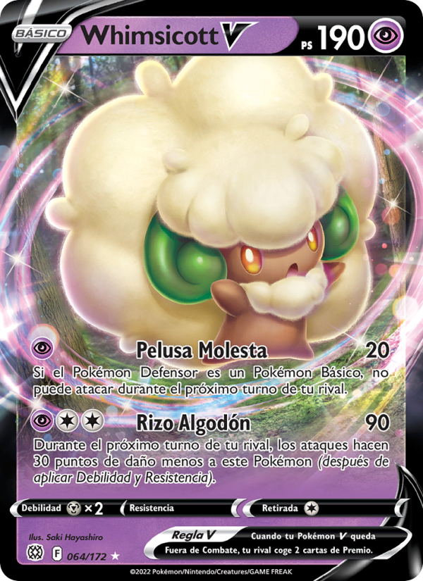 Whimsicott V 064 — Brilliant Stars (Spanish Pokémon TCG card)
