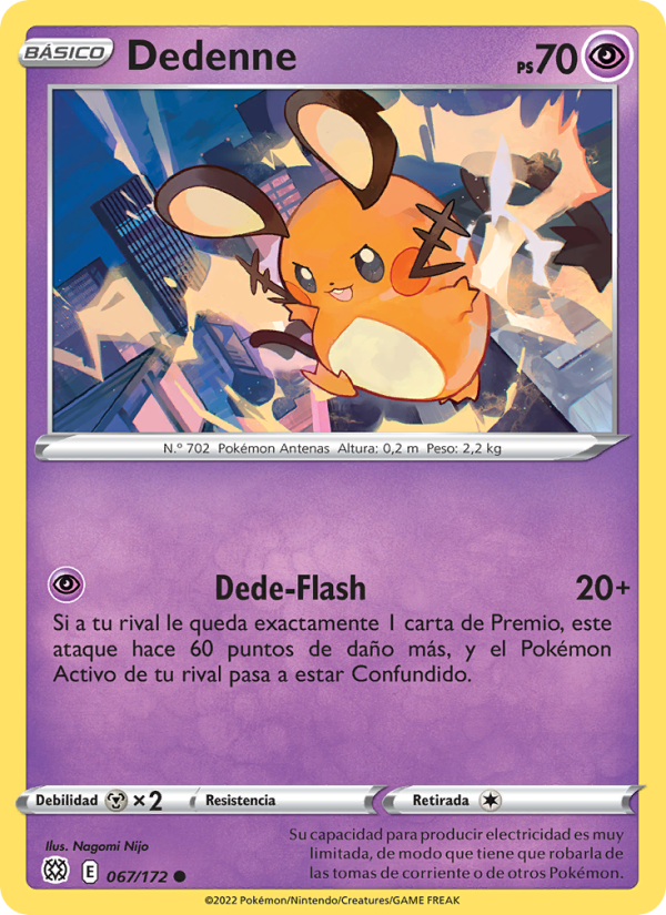 Dedenne 067 — Brilliant Stars (Spanish Pokémon TCG card)