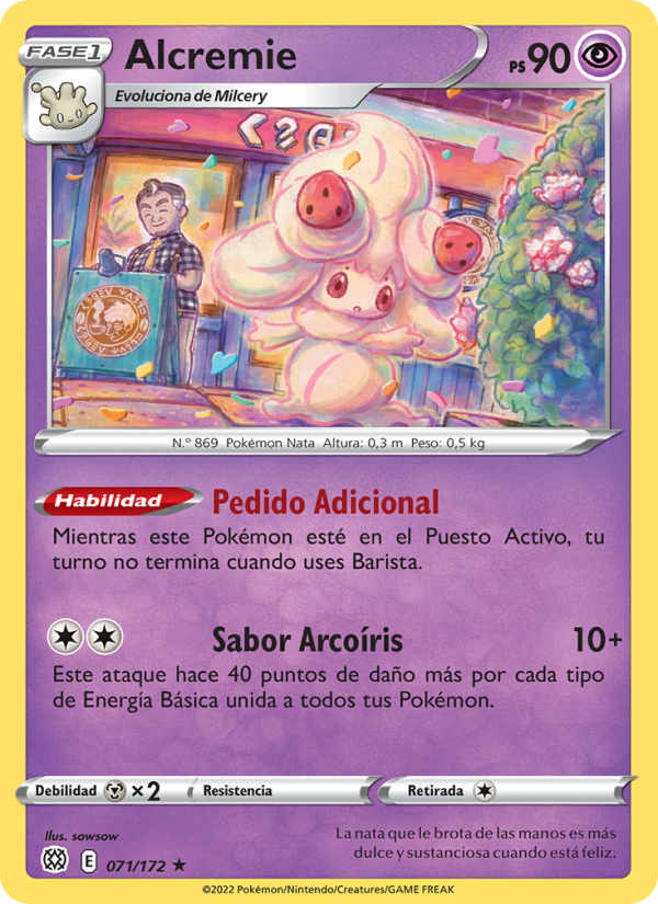 Alcremie 071 — Brilliant Stars (Spanish Pokémon TCG card)