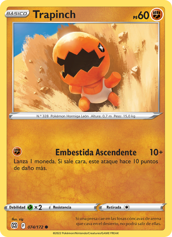 Trapinch 074 — Brilliant Stars (Spanish Pokémon TCG card)