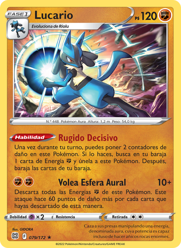 Lucario 079 — Brilliant Stars (Spanish Pokémon TCG card)