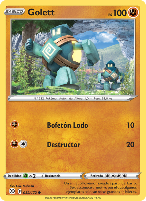 Golett 082 — Brilliant Stars (Spanish Pokémon TCG card)