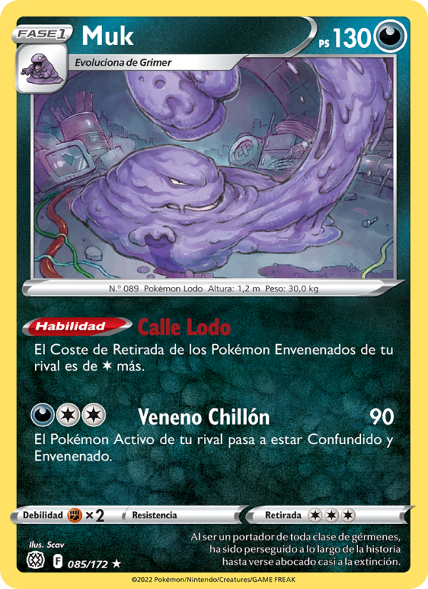 Muk 085 — Brilliant Stars (Spanish Pokémon TCG card)
