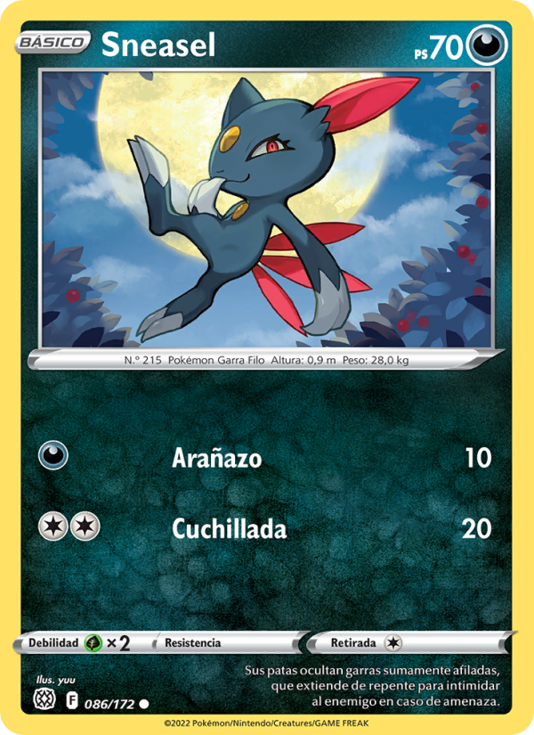 Sneasel 086 — Brilliant Stars (Spanish Pokémon TCG card)