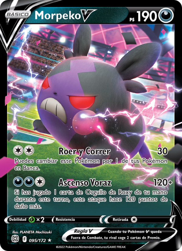 Morpeko V 095 — Brilliant Stars (Spanish Pokémon TCG card)
