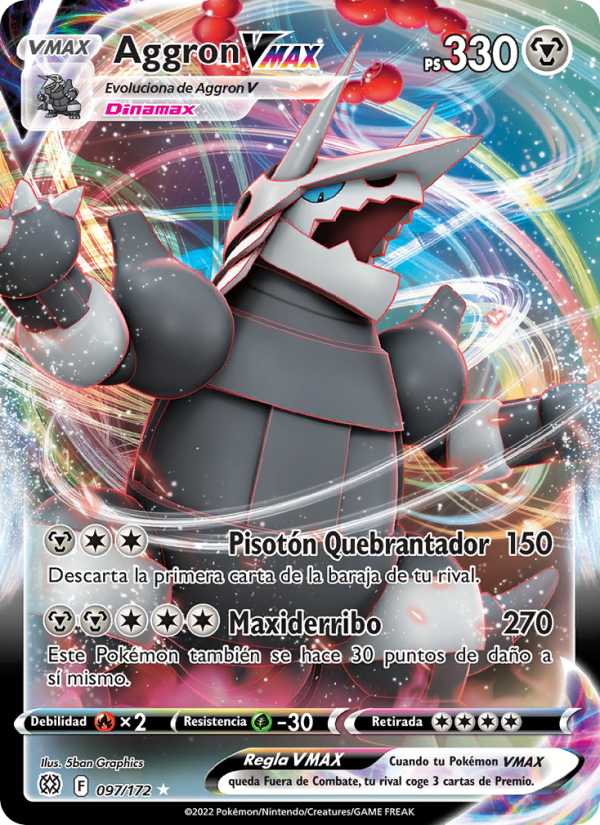 Aggron VMAX 097 — Brilliant Stars (Spanish Pokémon TCG card)