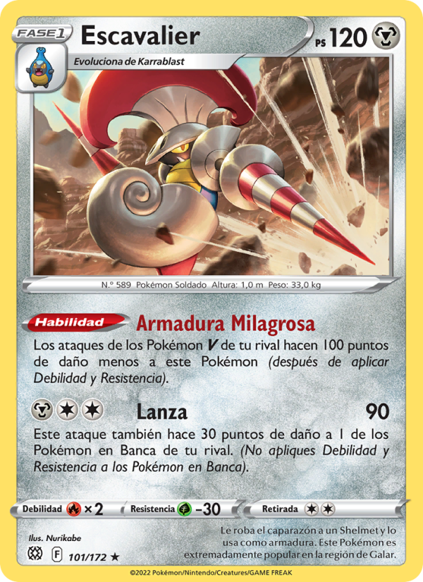 Escavalier 101 — Brilliant Stars (Spanish Pokémon TCG card)