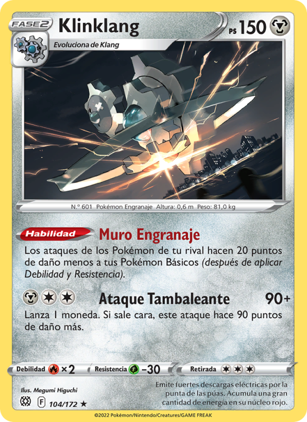 Klinklang 104 — Brilliant Stars (Spanish Pokémon TCG card)