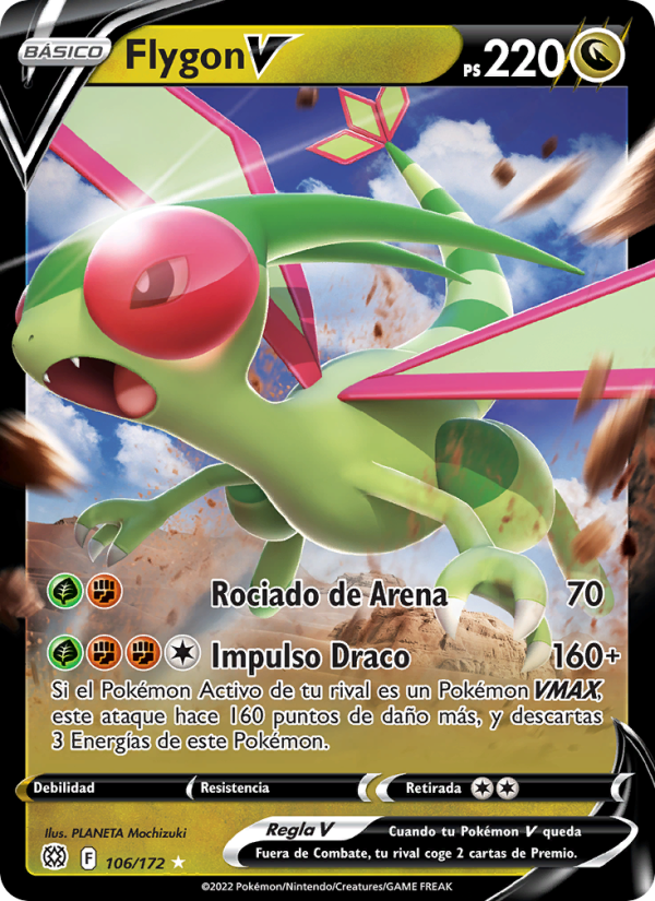 Flygon V 106 — Brilliant Stars (Spanish Pokémon TCG card)