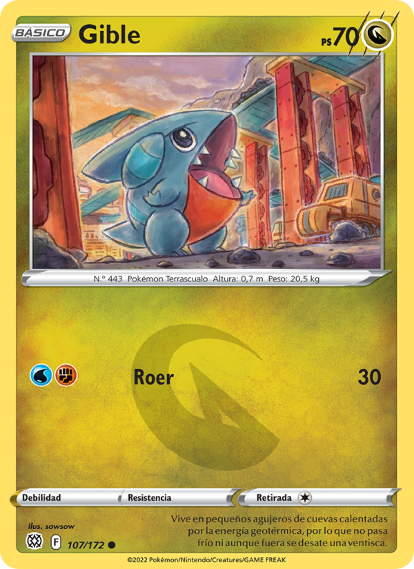 Gible 107 — Brilliant Stars (Spanish Pokémon TCG card)