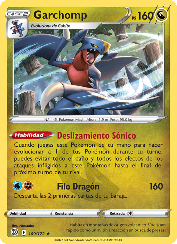 Garchomp 109 — Brilliant Stars (Spanish Pokémon TCG card)