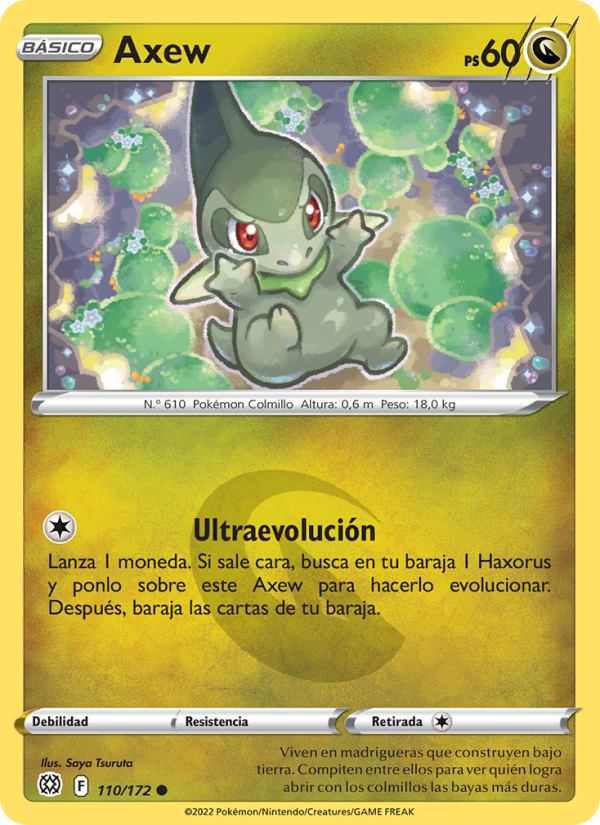 Axew 110 — Brilliant Stars (Spanish Pokémon TCG card)