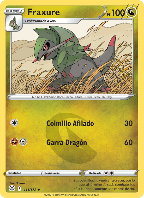 Fraxure 111 — Brilliant Stars (Spanish Pokémon TCG card)