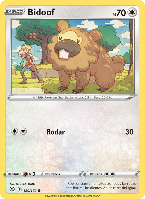 Bidoof 120 — Brilliant Stars (Spanish Pokémon TCG card)