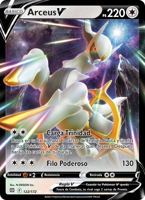 Arceus V 122 — Brilliant Stars (Spanish Pokémon TCG card)