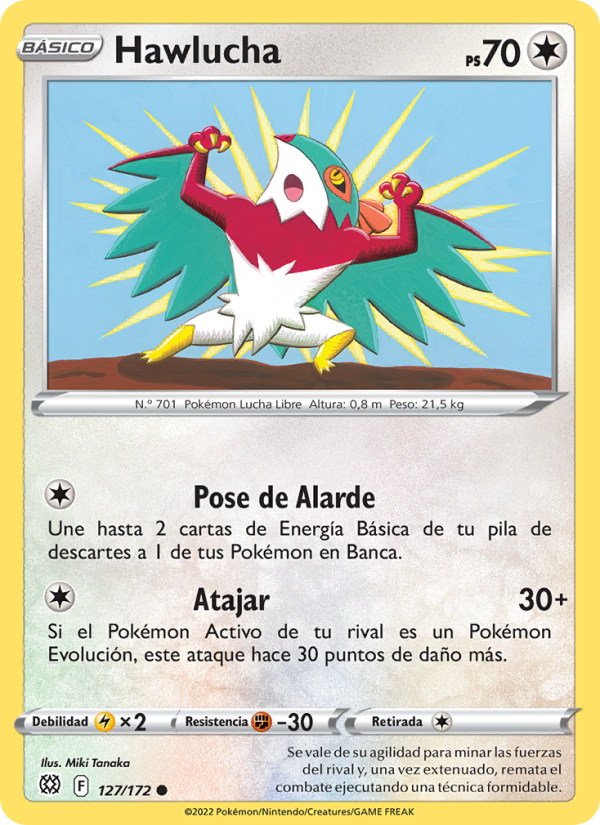 Hawlucha 127 — Brilliant Stars (Spanish Pokémon TCG card)