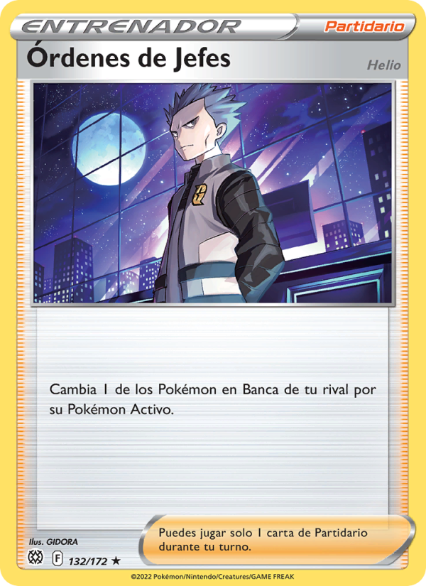Órdenes de Jefes 132 — Brilliant Stars (Spanish Pokémon TCG card)