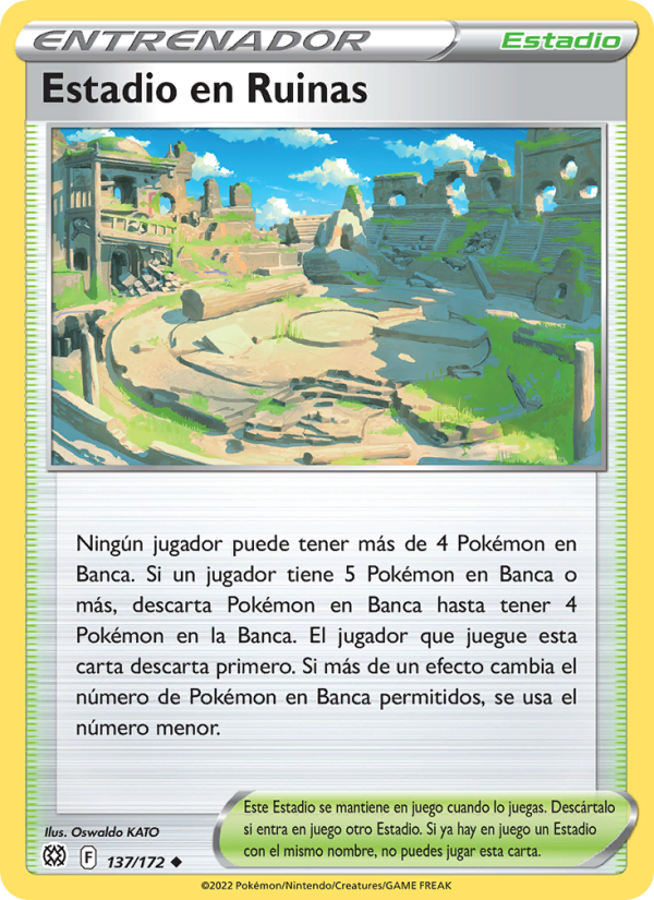 Estadio en Ruinas 137 — Brilliant Stars (Spanish Pokémon TCG card)