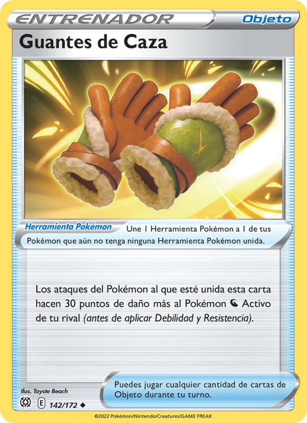 Guantes de Caza 142 — Brilliant Stars (Spanish Pokémon TCG card)