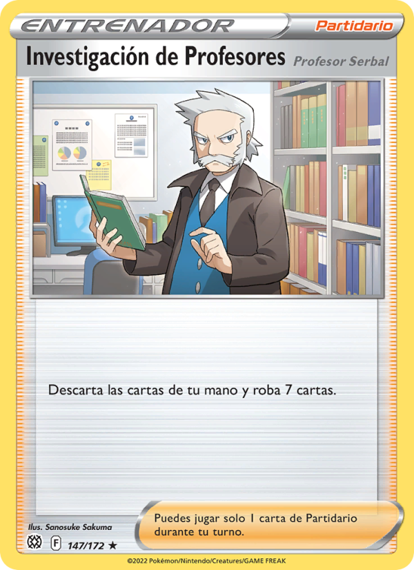 Investigación de Profesores 147 — Brilliant Stars (Spanish Pokémon TCG card)