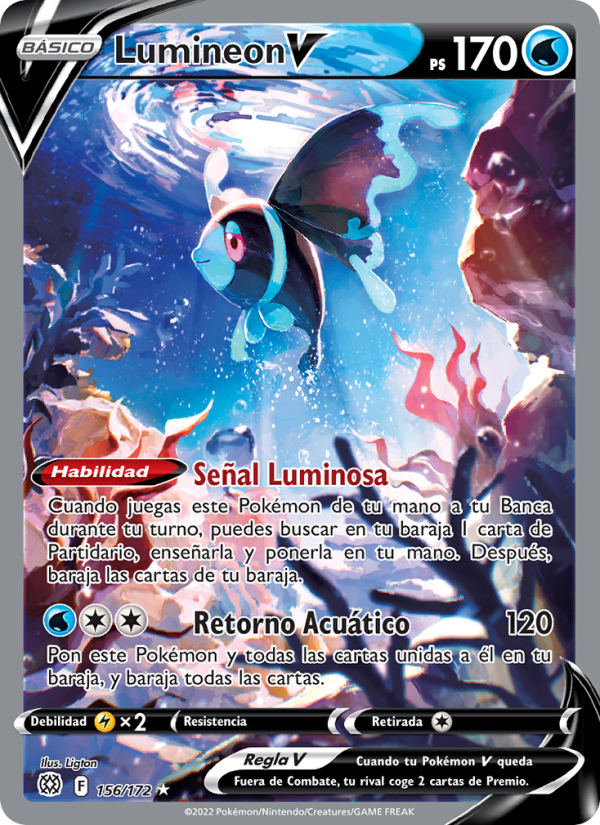 Lumineon V 156 — Brilliant Stars (Spanish Pokémon TCG card)