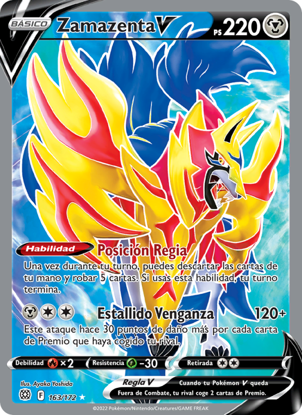 Zamazenta V 163 — Brilliant Stars (Spanish Pokémon TCG card)