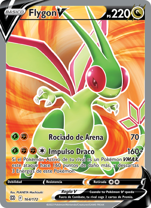 Flygon V 164 — Brilliant Stars (Spanish Pokémon TCG card)
