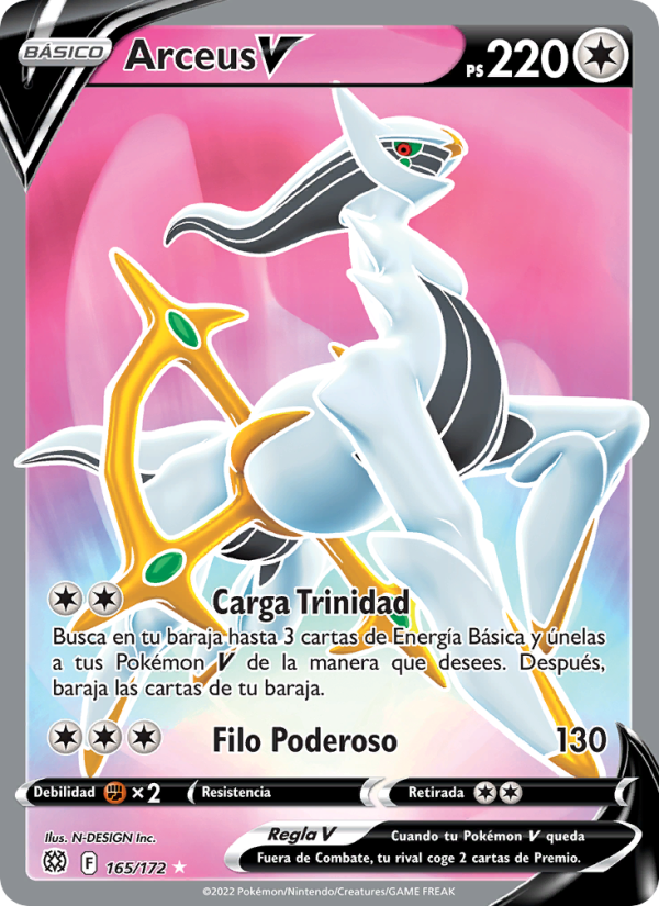 Arceus V 165 — Brilliant Stars (Spanish Pokémon TCG card)