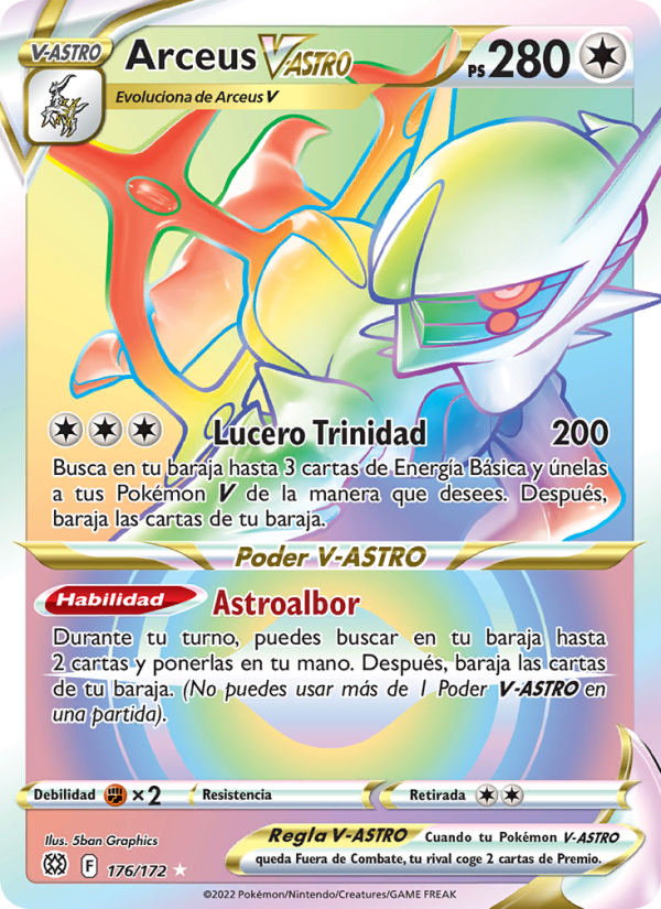 Arceus V-ASTRO 176 — Brilliant Stars (Spanish Pokémon TCG card)