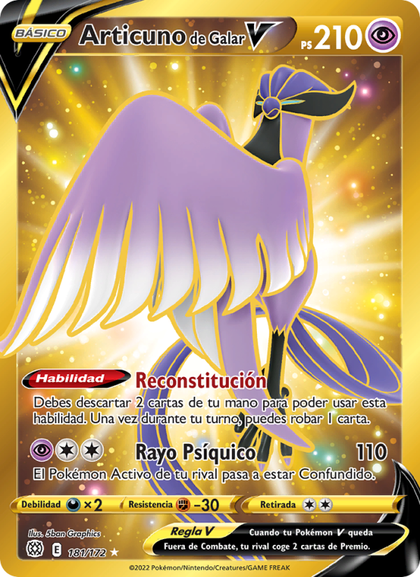 Articuno de Galar V 181 — Brilliant Stars (Spanish Pokémon TCG card)