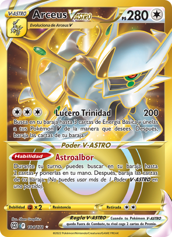Arceus V-ASTRO 184 — Brilliant Stars (Spanish Pokémon TCG card)