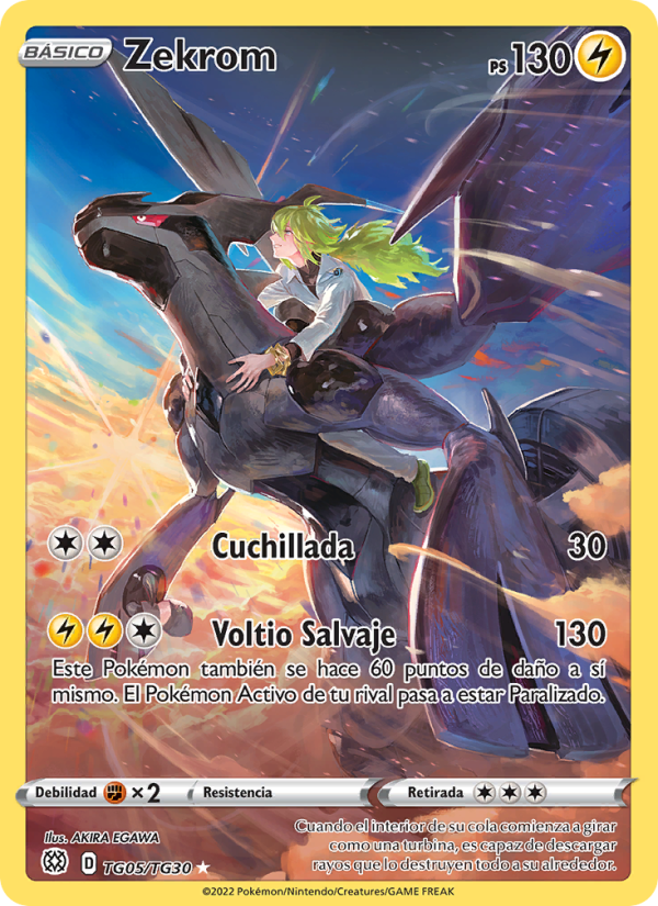 Zekrom TG05 — Brilliant Stars (Spanish Pokémon TCG card)