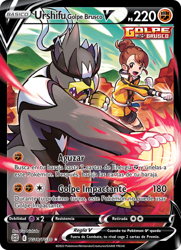 Urshifu Golpe Brusco V TG18 — Brilliant Stars (Spanish Pokémon TCG card)