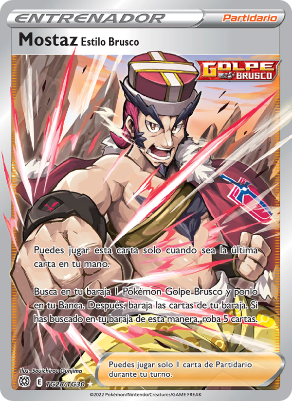 Mostaz Estilo Brusco TG28 — Brilliant Stars (Spanish Pokémon TCG card)