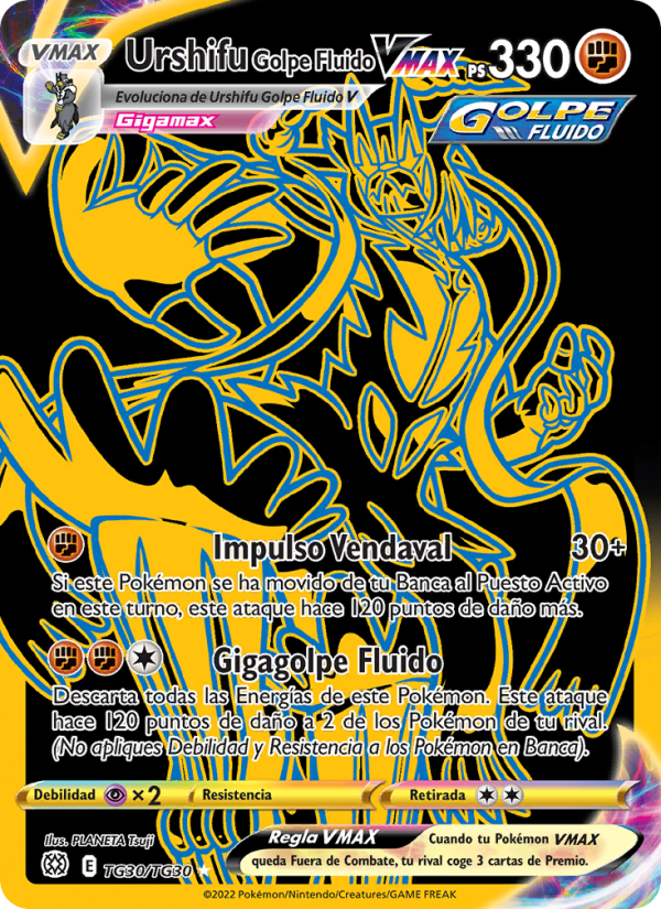 Urshifu Golpe Fluido VMAX TG30 — Brilliant Stars (Spanish Pokémon TCG card)