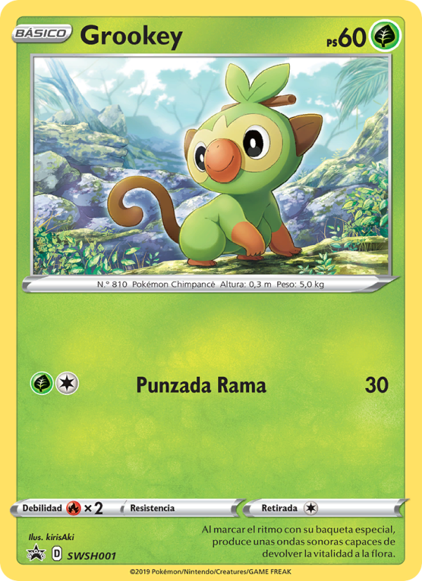 Grookey SWSH001 — Sword & Shield Promos (Spanish Pokémon TCG card)