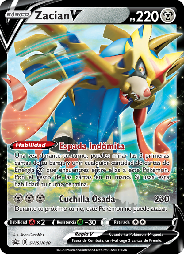 Zacian V SWSH018 — Sword & Shield Promos (Spanish Pokémon TCG card)