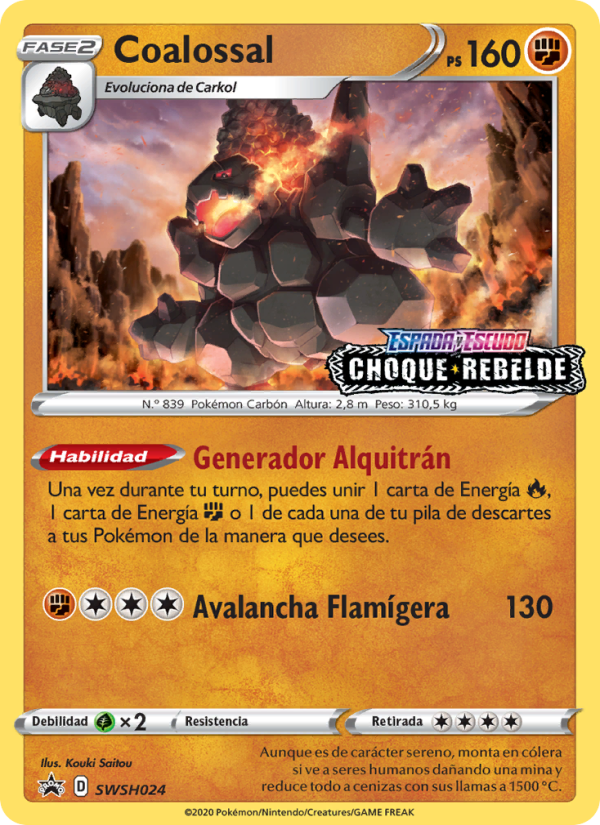 Coalossal SWSH024 — Sword & Shield Promos (Spanish Pokémon TCG card)
