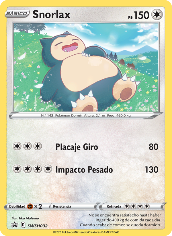 Snorlax SWSH032 — Sword & Shield Promos (Spanish Pokémon TCG card)