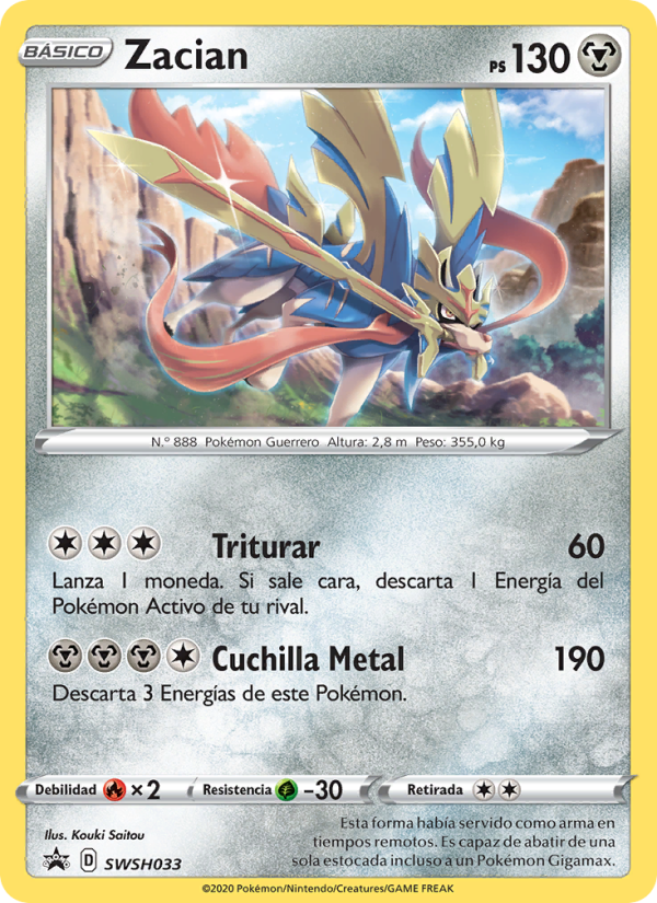 Zacian SWSH033 — Sword & Shield Promos (Spanish Pokémon TCG card)