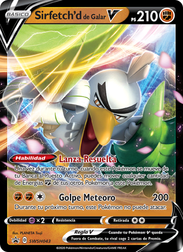 Sirfetch'd de Galar V SWSH043 — Sword & Shield Promos (Spanish Pokémon TCG card)