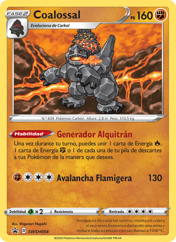 Coalossal SWSH054 — Sword & Shield Promos (Spanish Pokémon TCG card)